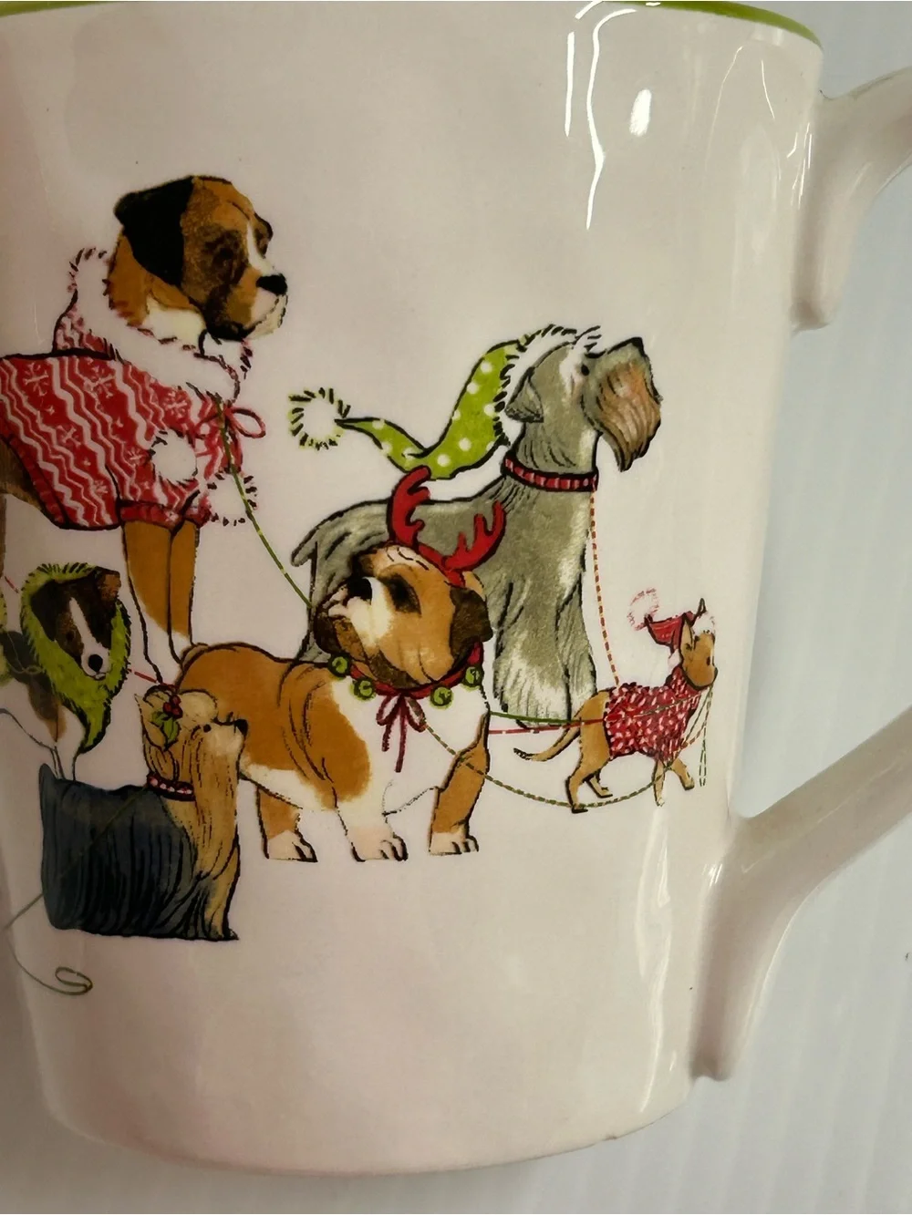 Set of 2 Pier 1 Imports  Park Avenue Puppies Dogs Coffee Tea Cups Mug Retired